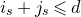 i Subscript s Baseline plus j Subscript s Baseline less than or slanted equals d