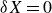 delta upper X equals 0