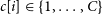 c left bracket i right bracket element of StartSet 1 comma ellipsis comma upper C EndSet