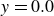 y equals 0.0