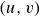 left parenthesis u comma v right parenthesis