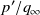 p prime divided by q Subscript normal infinity