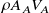 rho upper A Subscript upper A Baseline upper V Subscript upper A