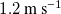 1.2 m s Superscript negative 1