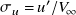 sigma Subscript u Baseline equals u prime divided by upper V Subscript normal infinity