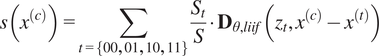 sxc equals sigma summation t equals 00011011 StS dot upper D theta comma liifztxc minus xt
