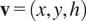 v equals xyh