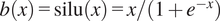 bx equals silux equals x slash 1 plus e minus x