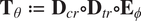 upper T theta colon equals Dcr ring Dtr ring upper E phi
