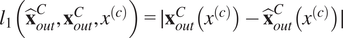 l 1 x hat outCxoutCxc equals vertical bar xoutCxc minus x hat outCxc vertical bar