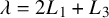 lamda equals 2 upper L 1 plus upper L 3