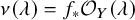 nu left parenthesis lamda right parenthesis equals f Subscript asterisk Baseline script upper O Subscript upper Y Baseline left parenthesis lamda right parenthesis