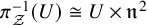 pi Subscript script upper Z Superscript negative 1 Baseline left parenthesis upper U right parenthesis approximately equals upper U times German n squared