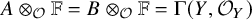 upper A circled times Subscript script upper O Baseline double struck upper F equals upper B circled times Subscript script upper O Baseline double struck upper F equals normal upper Gamma left parenthesis upper Y comma script upper O Subscript upper Y Baseline right parenthesis
