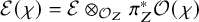 script upper E left parenthesis chi right parenthesis equals script upper E circled times Subscript script upper O Sub Subscript upper Z Baseline pi Subscript upper Z Superscript asterisk Baseline script upper O left parenthesis chi right parenthesis