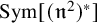 upper S y m left bracket left parenthesis German n squared right parenthesis Superscript asterisk Baseline right bracket