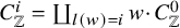 upper C Subscript double struck upper Z Superscript i Baseline equals coproduct Underscript l left parenthesis w right parenthesis equals i Endscripts w dot upper C Subscript double struck upper Z Superscript 0