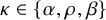 kappa element of StartSet alpha comma rho comma beta EndSet