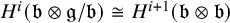 upper H Superscript i Baseline left parenthesis German b circled times German g divided by German b right parenthesis approximately equals upper H Superscript i plus 1 Baseline left parenthesis German b circled times German b right parenthesis