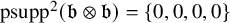 psupp squared left parenthesis German b circled times German b right parenthesis equals StartSet 0 comma 0 comma 0 comma 0 EndSet