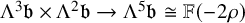 normal upper Lamda cubed German b times normal upper Lamda squared German b right arrow normal upper Lamda Superscript 5 Baseline German b approximately equals double struck upper F left parenthesis minus 2 rho right parenthesis