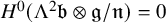 upper H Superscript 0 Baseline left parenthesis normal upper Lamda squared German b circled times German g divided by German n right parenthesis equals 0
