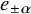 e Subscript plus or minus alpha