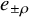 e Subscript plus or minus rho