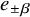 e Subscript plus or minus beta