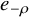 e Subscript negative rho