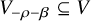 upper V Subscript negative rho minus beta Baseline subset of or equal to upper V