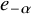 e Subscript negative alpha
