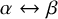 alpha left right arrow beta