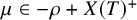 mu element of negative rho plus upper X left parenthesis upper T right parenthesis Superscript plus