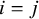i equals j