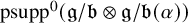 psupp Superscript 0 Baseline left parenthesis German g divided by German b circled times German g divided by German b left parenthesis alpha right parenthesis right parenthesis