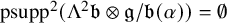 psupp squared left parenthesis normal upper Lamda squared German b circled times German g divided by German b left parenthesis alpha right parenthesis right parenthesis equals normal empty set