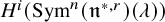 upper H Superscript i Baseline left parenthesis upper S y m Superscript n Baseline left parenthesis German n Superscript asterisk comma r Baseline right parenthesis left parenthesis lamda right parenthesis right parenthesis