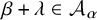 beta plus lamda element of script upper A Subscript alpha