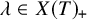 lamda element of upper X left parenthesis upper T right parenthesis Subscript plus