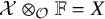 script upper X circled times Subscript script upper O Baseline double struck upper F equals upper X