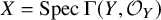 upper X equals upper S p e c normal upper Gamma left parenthesis upper Y comma script upper O Subscript upper Y Baseline right parenthesis