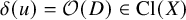 delta left parenthesis u right parenthesis equals script upper O left parenthesis upper D right parenthesis element of upper C l left parenthesis upper X right parenthesis