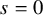 s equals 0