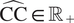 CC ̂ element of upper R plus