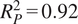 RP 2 equals 0.92