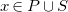 x element of upper P union upper S