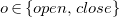 o element of StartSet o p e n comma c l o s e EndSet