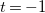 t equals negative 1
