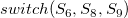 s w i t c h left parenthesis upper S 6 comma upper S 8 comma upper S 9 right parenthesis